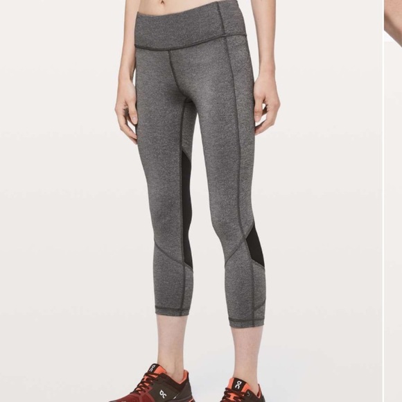 Lululemon Pace Rival Crop *22" size 4 
Heathered Black / Black - Picture 1 of 6